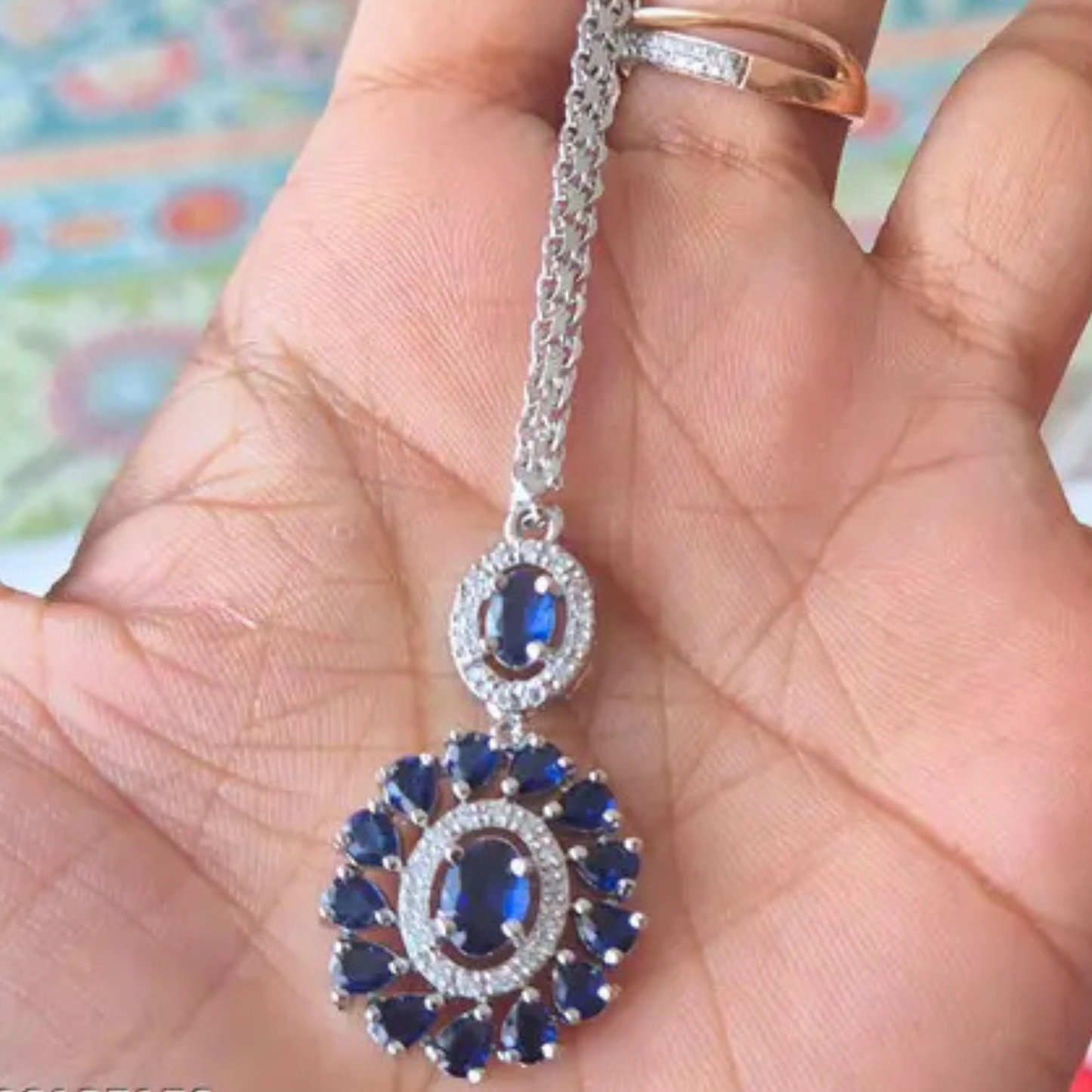 Lirja American Diamond Combo with Necklace, Earrings, and Maangtika