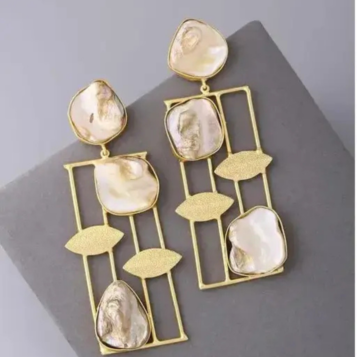 Lirja Western Earrings Fashion Stylish Mother of Pal Stone