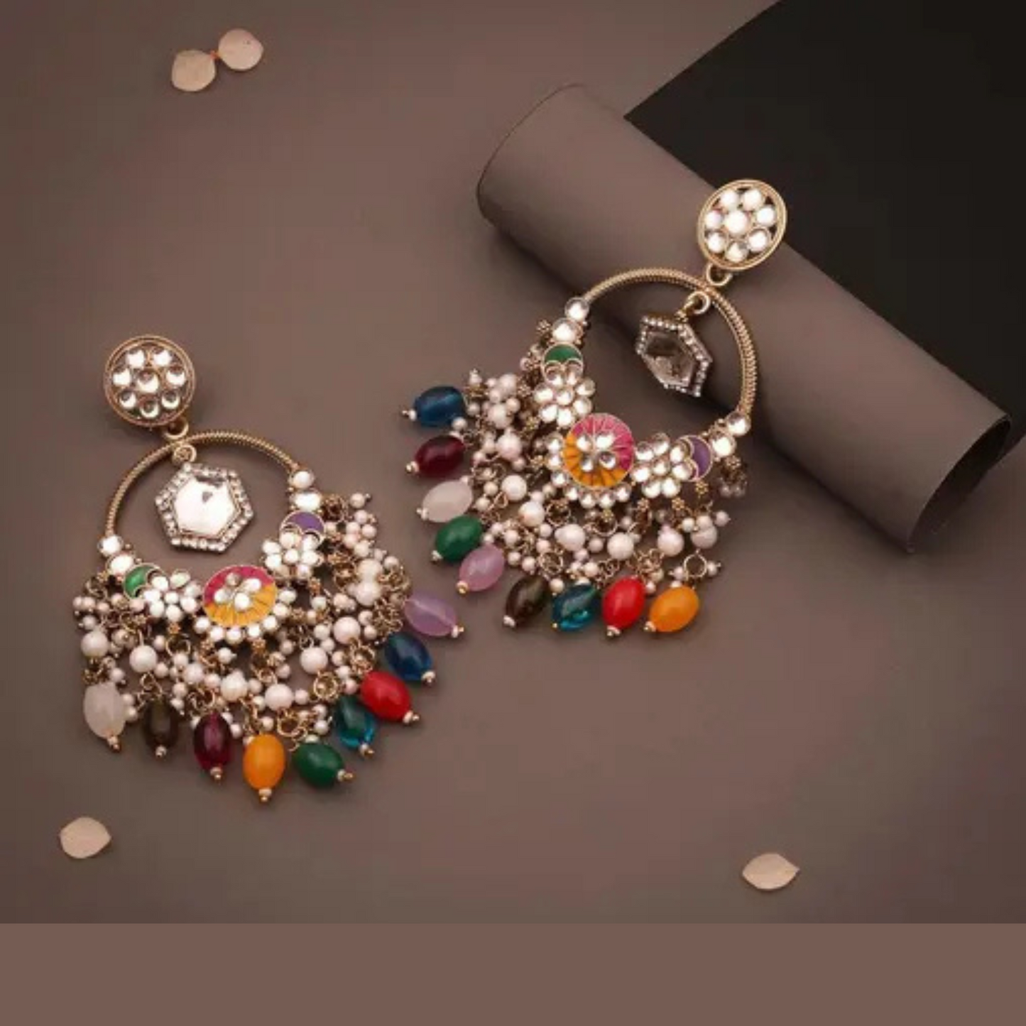 Lirja Jewellery Women Gold Palted Multicolor Jhumka earring