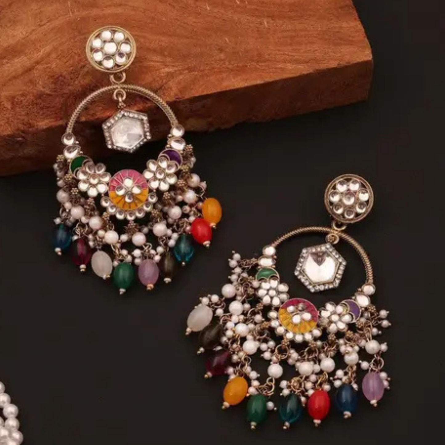 Lirja Jewellery Women Gold Palted Multicolor Jhumka earring