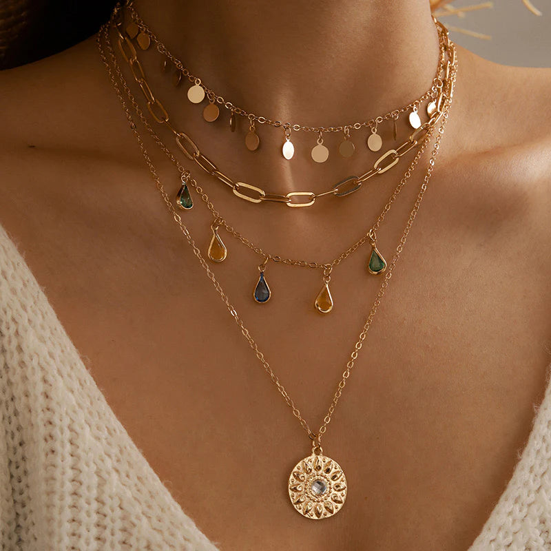 Lirja Jewels Gold Plated Boho Fashion Multilayer Chain