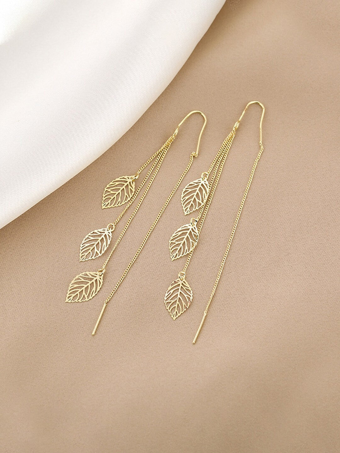 Lirja Korean Earrings Leaf Design for Women