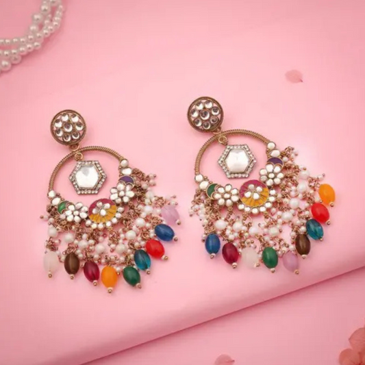 Lirja Jewellery Women Gold Palted Multicolor Jhumka earring