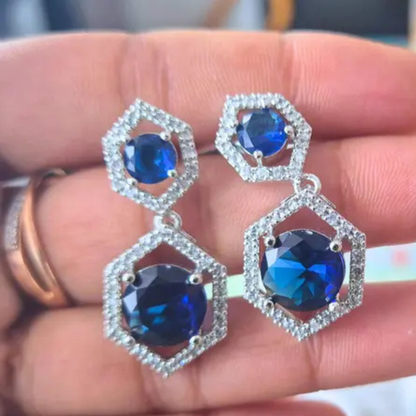 Lirja American diamond and cubic zirconia necklace with earrings