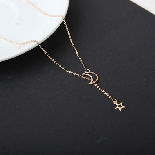 Lirja Gold Plated Moon Dropping Star Pendant