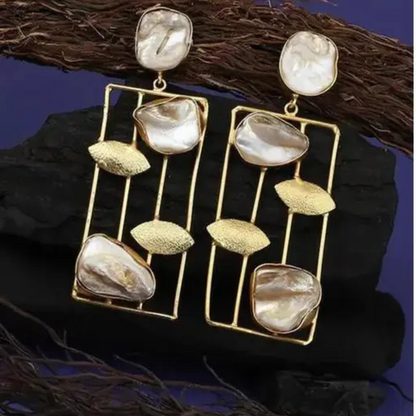 Lirja Western Earrings  Fashion Stylish Mother of Pal Stone
