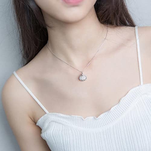 Sterling Silver Shell Pearl Pendant Gold Necklace Jewellery