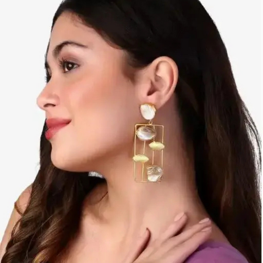 Lirja Western Earrings  Fashion Stylish Mother of Pal Stone