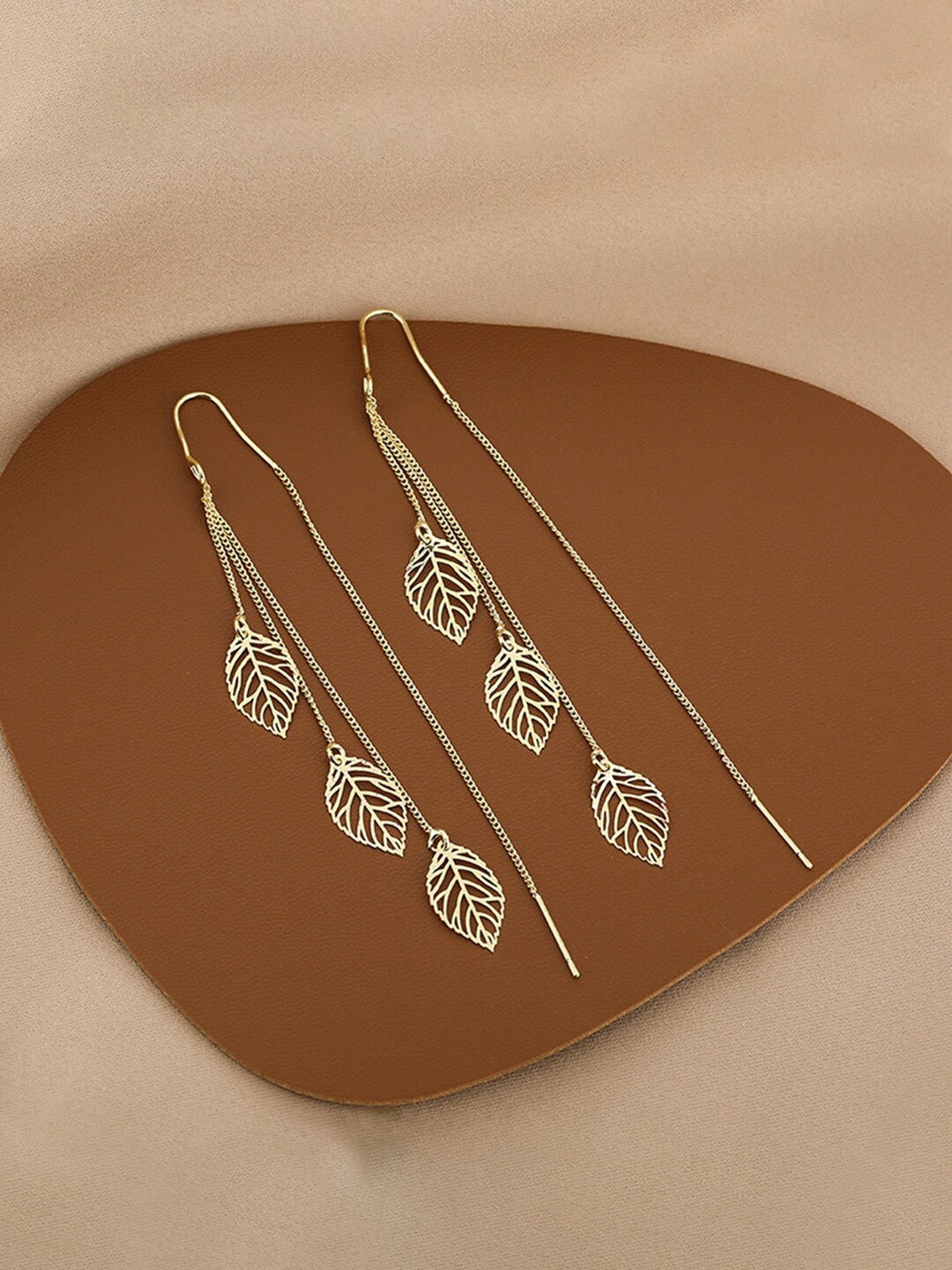 Lirja Korean Earrings Leaf Design for Women