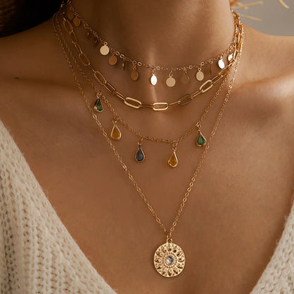 Lirja Jewels Gold Plated Boho Fashion Multilayer Chain