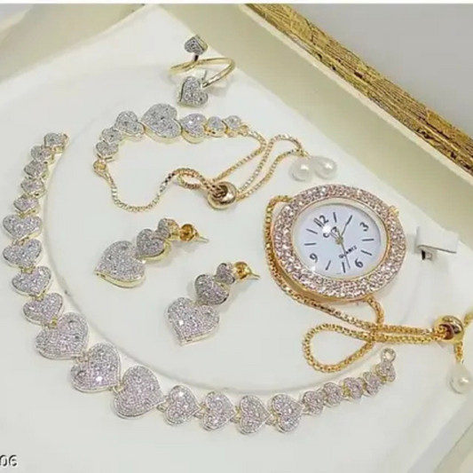 Alloy Gold-plated Gold Jewel Set  (Pack of 5 Items)