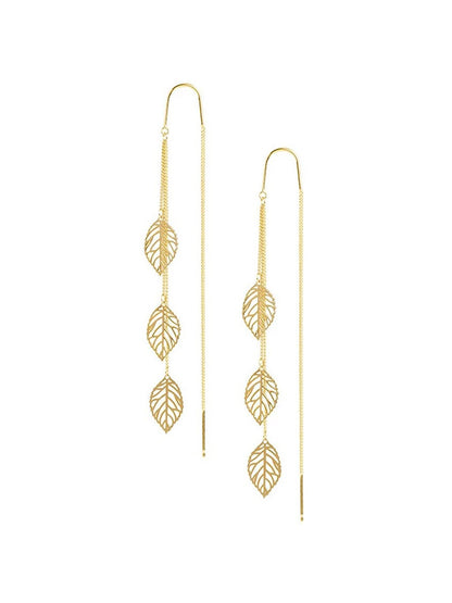 Lirja Korean Earrings Leaf Design for Women