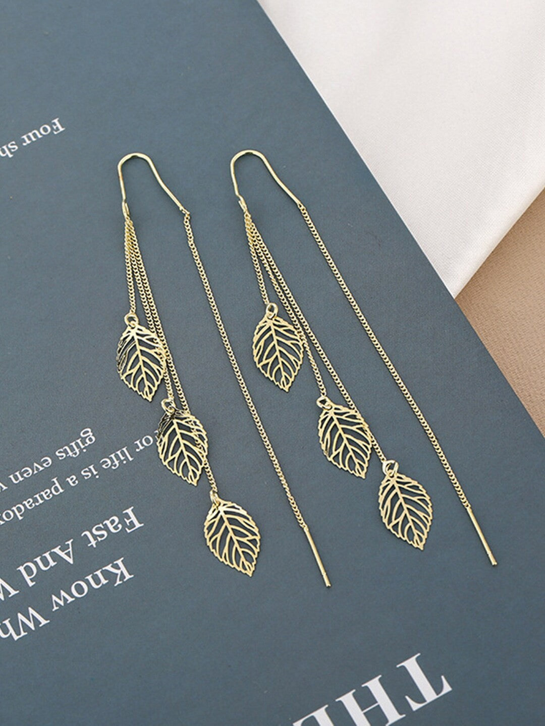 Lirja Korean Earrings Leaf Design for Women