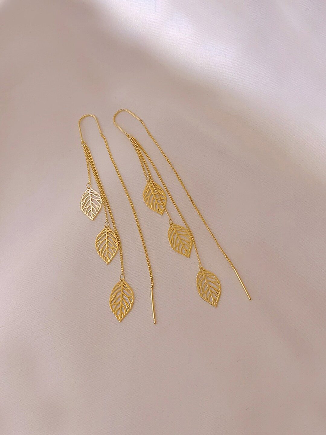 Lirja Korean Earrings Leaf Design for Women