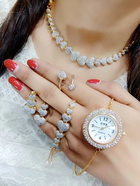 Alloy Gold-plated Gold Jewel Set  (Pack of 5 Items)