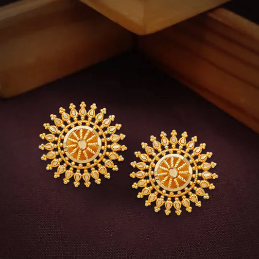 Lirja Traditional Micron Plated Stud Earrings