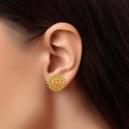 Lirja Traditional Micron Plated Stud Earrings