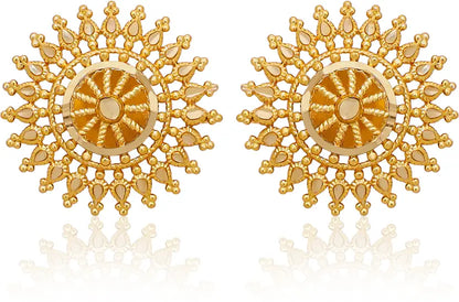 Lirja Traditional Micron Plated Stud Earrings