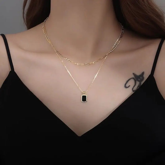 Lirja Two Layer Necklace Gold Plated Mother of Pearl Gift For Womens