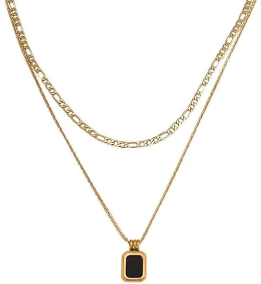 Lirja Two Layer Necklace Gold Plated Mother of Pearl Gift For Womens